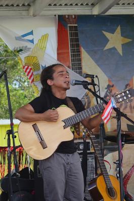 Fernandito Ferrer captivates the crowd at the Virgin Islands and Puerto Rico friendship celebration.